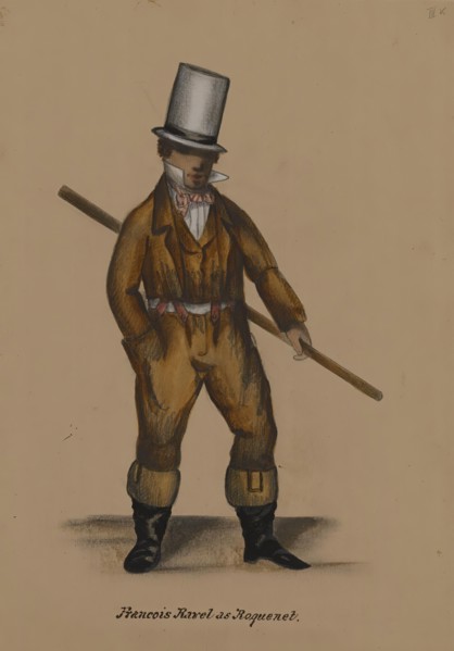 Françoise Ravel as Roquinet, 1855-1859. Creator: Alfred Jacob Miller.