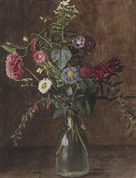 Bouquet of Flowers with Dahlias, c1862. Creator: Leon Bonvin.