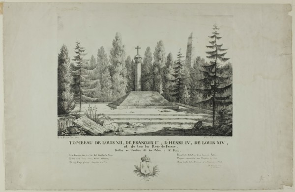 Tomb of Louis XII, François I, Henry IV, Louis XIV, and all the kings of France in the Val..., 1817. Creator: Pernot.