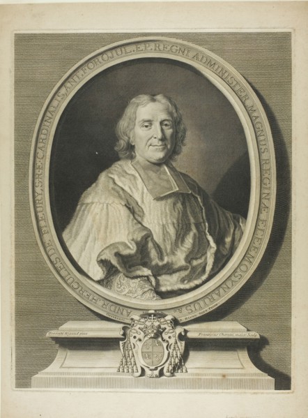 Portrait of Cardinal Fleury, 1726. Creator: François Chereau the Elder.