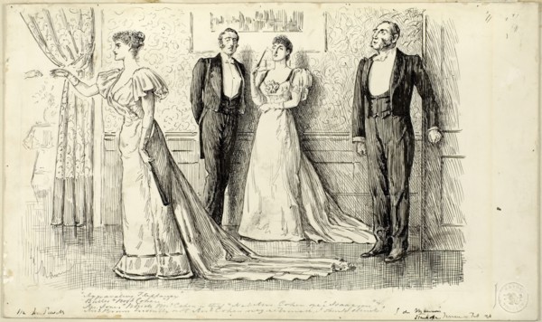 Aggravating Flippancy, 1894. Creator: George du Maurier.