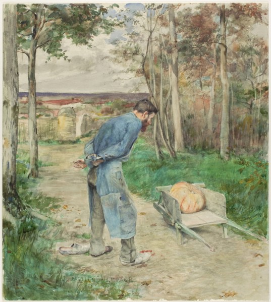 The Acorn and the Pumpkin, 1881. Creator: Jules Bastien-Lepage.