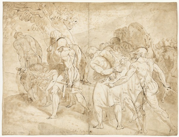 Funeral Procession of the Young Pallas, Aeneid Book XI, 1762. Creator: Jean-Antoine Julien.