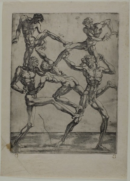 Pyramid of Five Men, c. 1543. Creator: Juste de Juste.