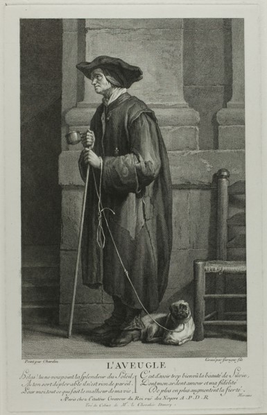 The Blind Man Begging, c. 1753. Creator: Louis Surugue.