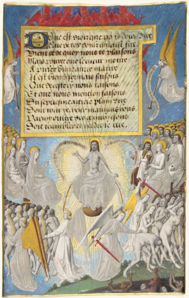 The Last Judgment from Les Sept Articles de la Foi by Jean Chappuis, c. 1470. Creator: Francois Fouquet.