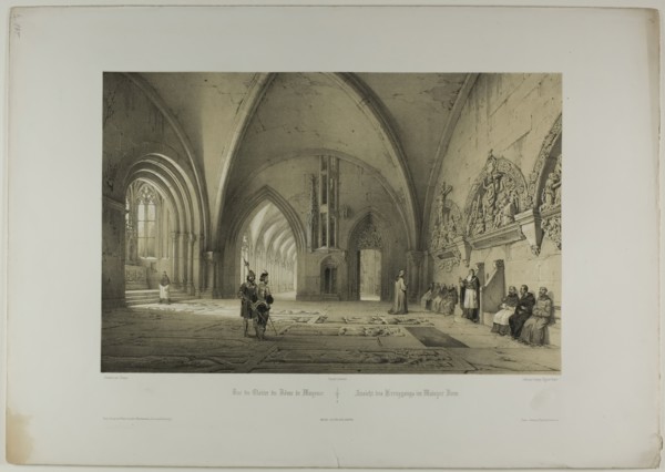 View of the Cloister of the Cathedral of Mainz, plate two from Allemande, 1844. Creator: Nicolas-Marie-Joseph Chapuy.
