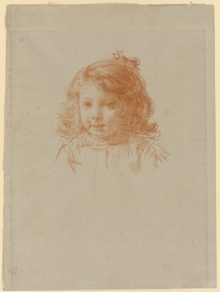 Bust of a Young Girl (recto); Profile of a Young Girl (verso), 1886 (recto); c. 1886 (verso). Creator: Paul Adolphe Rajon.