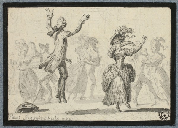 Ladies and Gentlemen Dancing, 1781/1823. Creator: Paul Grégoire.