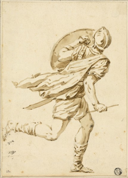 Running Roman Warrior, Seen from Back, n.d. Creator: Philippe Louis Parizeau.