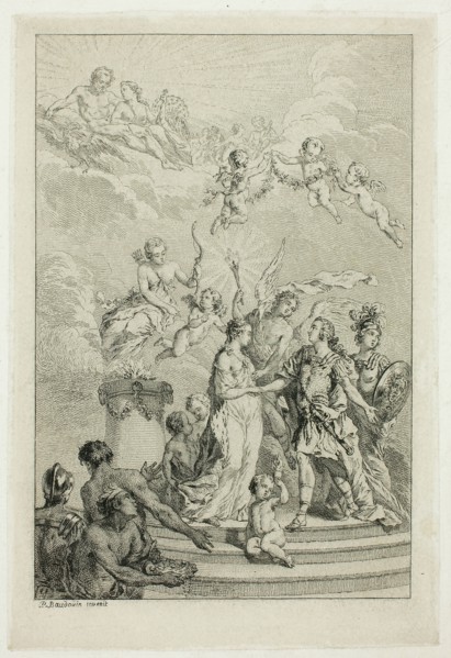 Allegory of the Marriage of the Dauphin Louis to the Infanta Maria Theresa of Spain, n.d. Creator: Pierre Antoine Baudouin.
