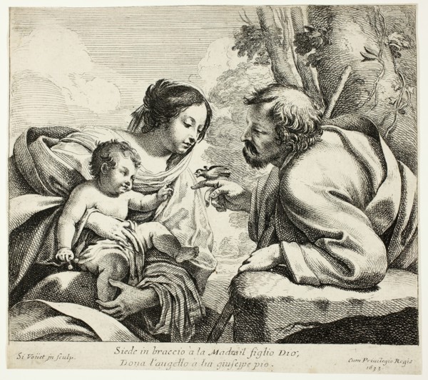Holy Family With a Bird, 1633. Creator: Simon Vouet.