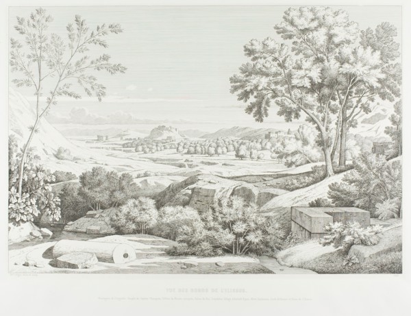 View from the Banks of the Illisós: Mountains of the Argolid, Temple of Olympic Jupiter, t..., 1846. Creator: Theodore Caruelle d'Aligny.