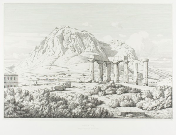 Corinth: Temple of Neptune and the Acrocorinth, 1846. Creator: Theodore Caruelle d'Aligny.