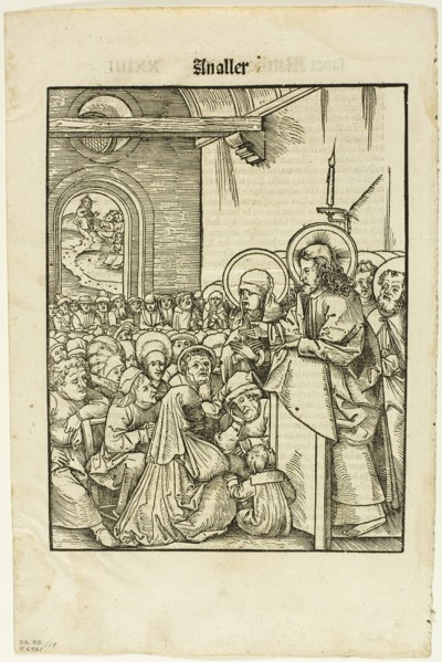 Christ Preaching, from Leben Jesu Christi, plate 19 from Woodcuts from Books of the..., 1937. Creator: Hans Wechtlin the Elder.