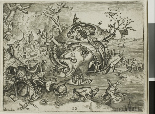 The Temptation of Saint Anthony, plate 16 from the Emblemata Secularia, published 1596 or 1611. Creator: Johann Theodor de Bry.
