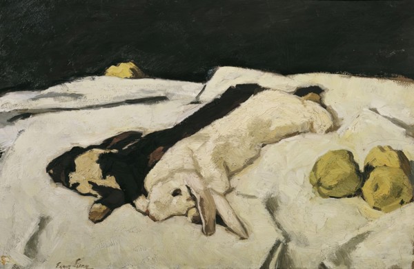 Dead hares, 1925. Creator: Albin Egger-Lienz.