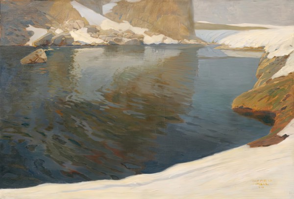 Mountain lake, 1913. Creator: Alfred Poell.