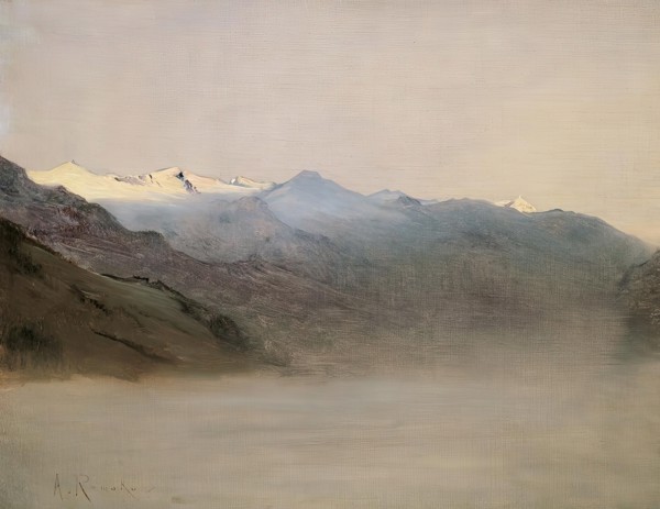 The Gastein valley in the fog, 1877. Creator: Anton Romako.