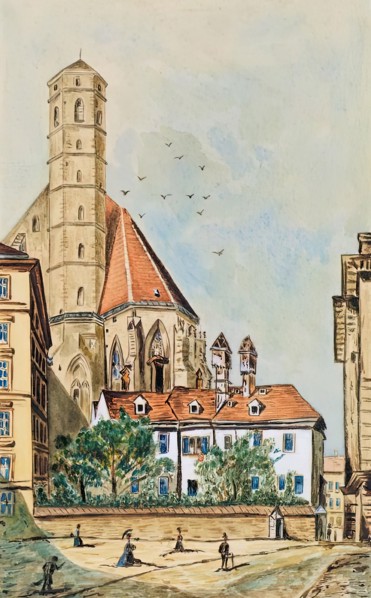 The Minorite Church in Vienna, undated. (c1870s) Creator: Emil Hutter.