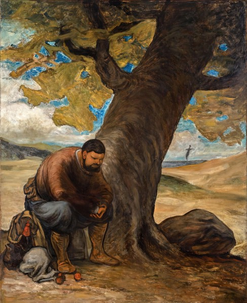 Sancho Panza, resting under a tree, c1860/1870. Creator: Honore Daumier.