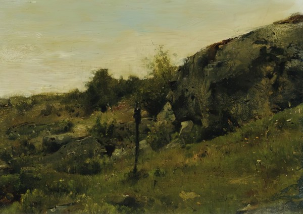 Meadow landscape with rocks, c1860/1870. Creator: Johann Till.