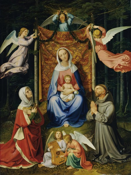 Waldesruhe (Madonna with child, St. Adelheid and St. Francis), 1835. Creator: Joseph von Fuhrich.