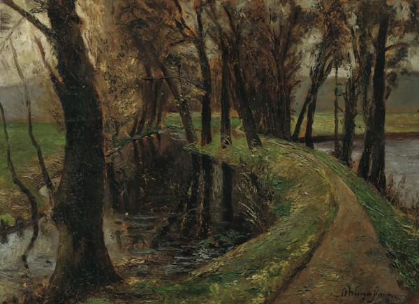 Avenue by the pond, 1906. Creator: Olga Wisinger-Florian.