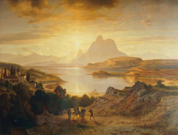 Lake Lugano, 1868. Creator: Albert Zimmermann.