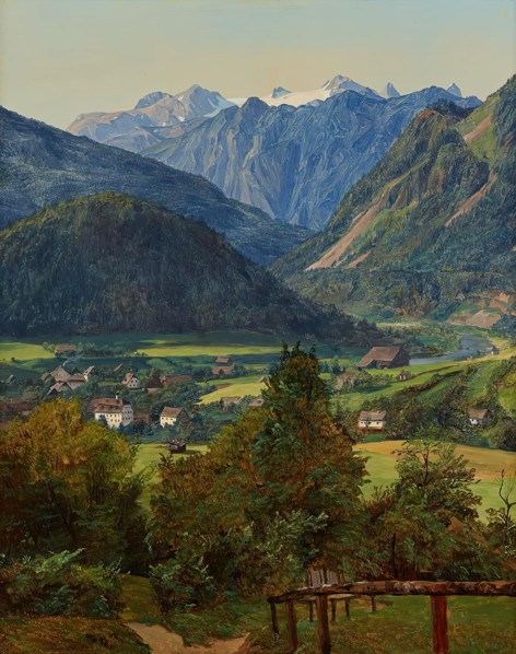 The Dachstein from Sophien-Doppelblick near Ischl, 1835. Creator: Ferdinand Georg Waldmuller.