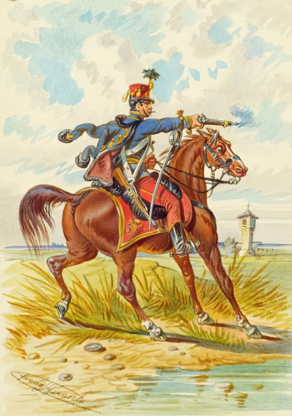 Soldier on horseback, undated. Creator: Franz Gerasch.