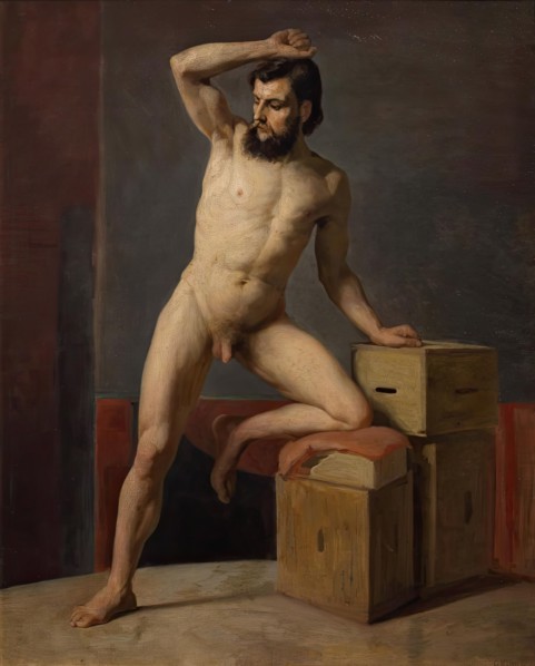 Male nude, 1883. Creator: Gustav Klimt.