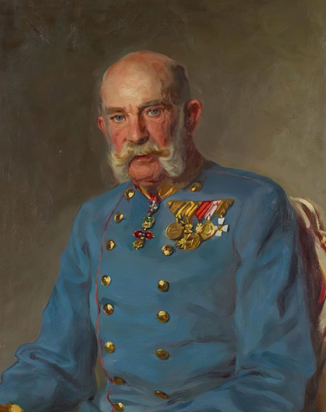 Emperor Franz Joseph I in the uniform of an Austrian field marshal, 1916. Creator: John Quincy Adams.