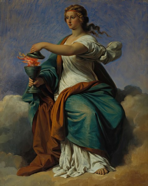 Allegory of self-control (moderation), 1859. Creator: Carl von Blaas.