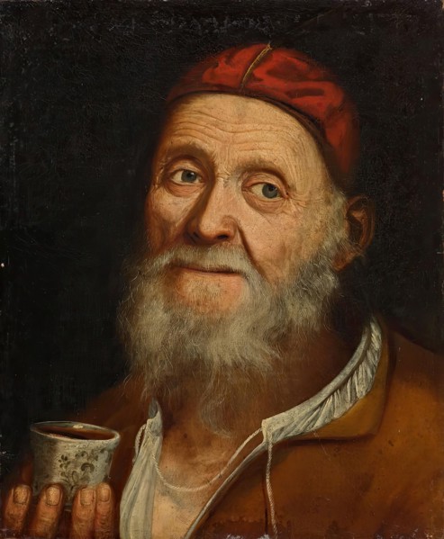 Old man with coffee mug, 1720/1740. Creator: Balthasar Denner.
