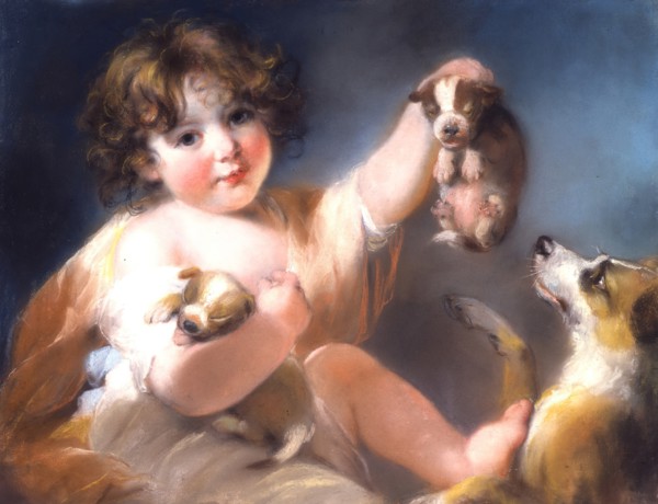 Child with Puppies, 1797. Creator: Unknown.