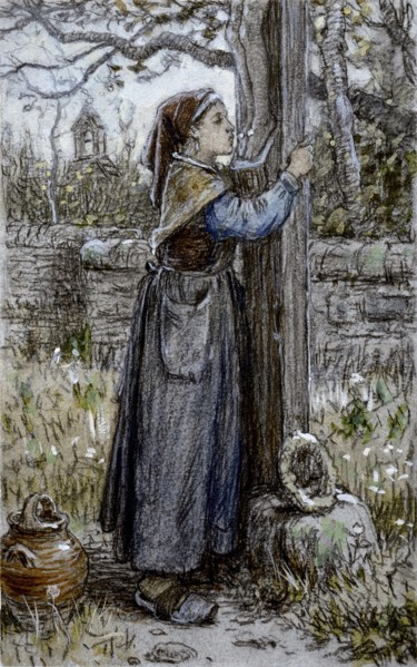 Peasant Woman Embracing Crucifix, c1870. Creator: Unknown.