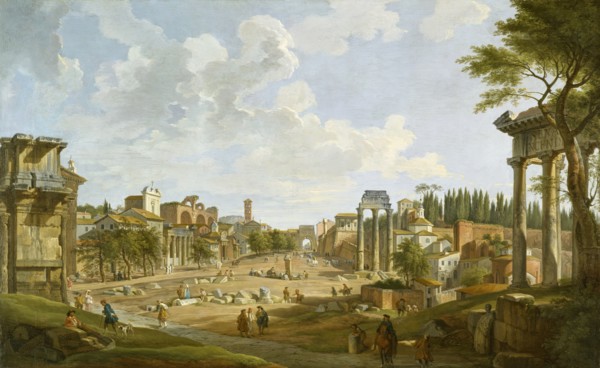 View of the Roman Forum, 1747. Creator: Giovanni Paolo Panini.