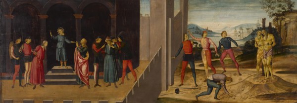 The Story of Susanna: The Trial and Stoning of the Elders, c1500. Creator: Master of Apollo and Daphne.