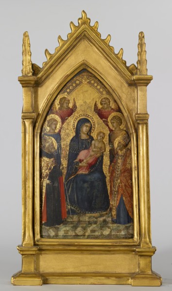 Virgin and Child with Saints Augustine, Nicholas (?), Catherine (?), Lucy, and Angels, c1340-1345. Creator: Pietro Lorenzetti.