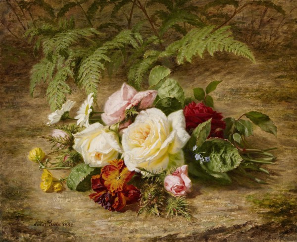 Still Life with Flowers, 1852. Creator: Simon Saint-Jean.