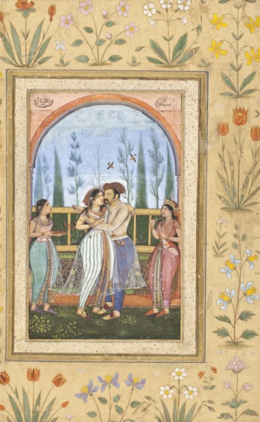 Dalliance on a Terrace, between c1615 and c1620. Creator: Govardhan.