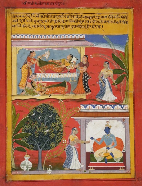 Radhika's Manifest Agitation (Prakasha Udvaiga), Folio from a Rasikapriya..., between 1625 and 1650. Creator: Sahibdin.