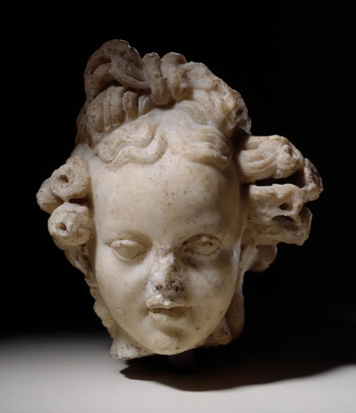 Head of Eros, 2nd century copy after a late Hellenistic Greek original. Creator: Unknown.