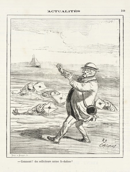 Comment! des solliciteurs même là-dedans!, 1872. Creator: Cham.