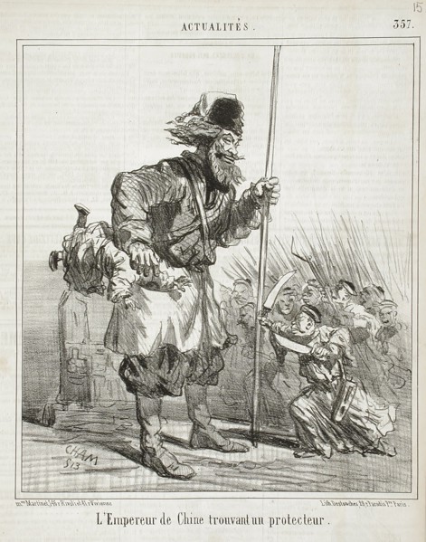 L'Empereur de Chine trouvant un protecteur, 1857. Creator: Cham.