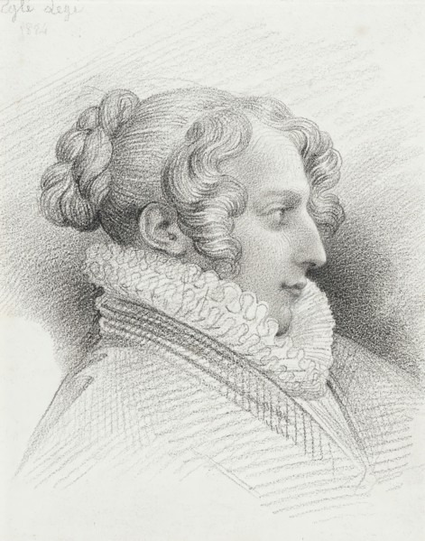 Profile Portrait of Mlle. Eglé Legé, 1824. Creator: Eugene Deveria.
