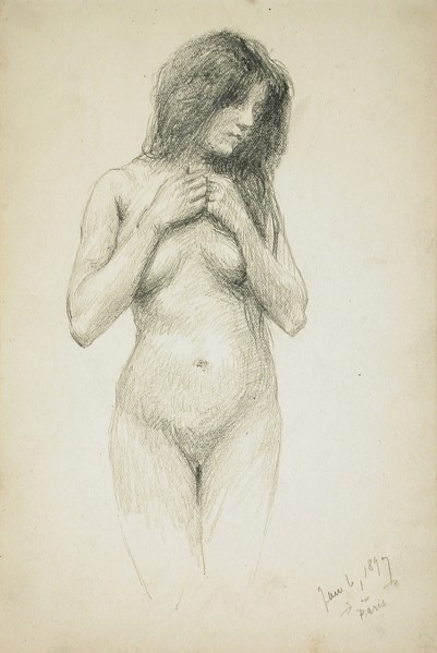 Female Nude, 1897. Creator: Frank Duveneck.