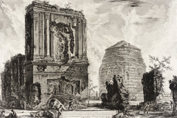 A. View of the Tomb of Licinianus Piso on the ancient Appian Way... between 1760 and 1778. Creator: Giovanni Battista Piranesi.