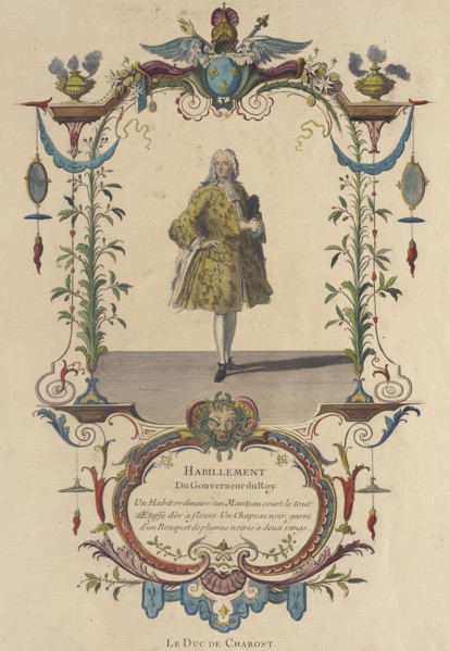 Habillement du Gouverneur du Roy, Le Duc de Charost, 1772. Creator: Nicolas Dauphin de Beauvais.